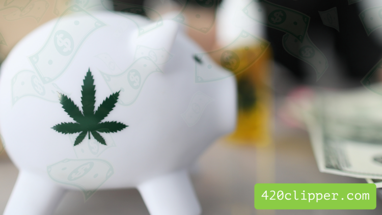 Piggy Bank with Cannabis Icon